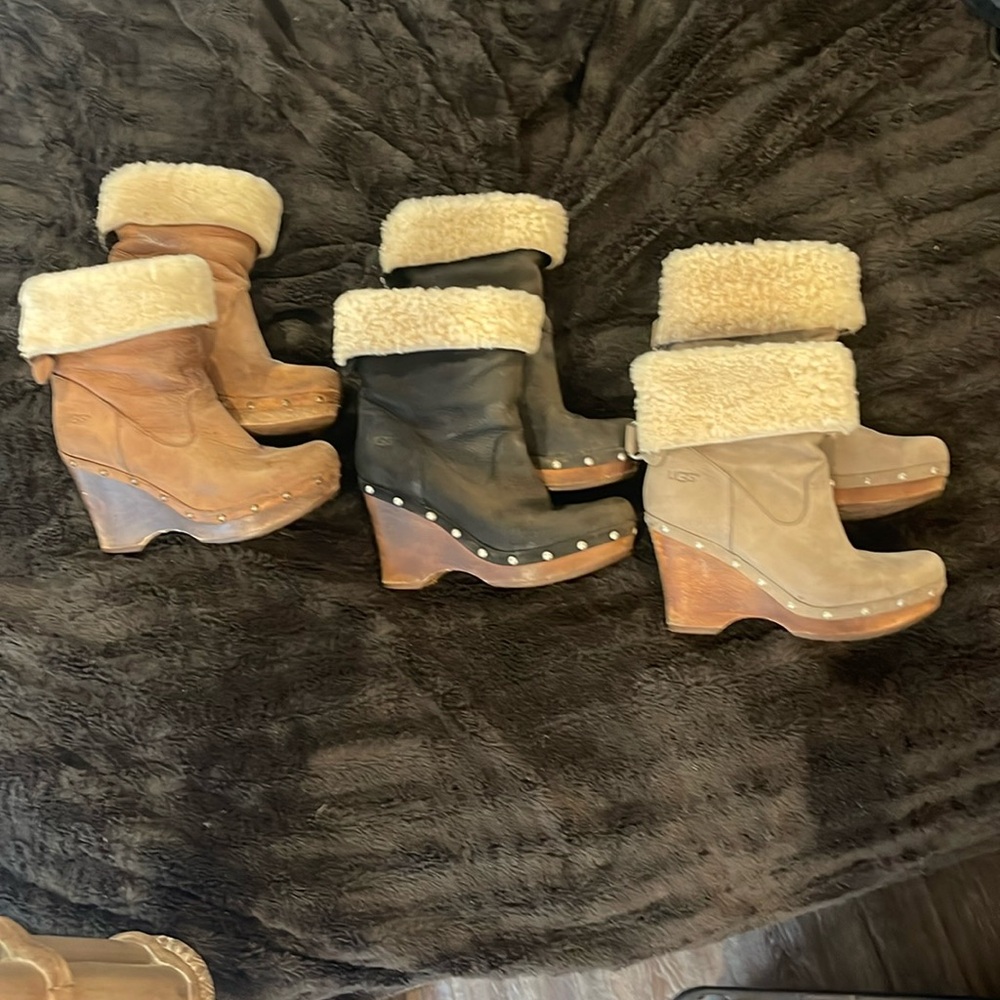 BUNDLE of 3 pairs UGG Platform Boots all 3 pairs are size 8